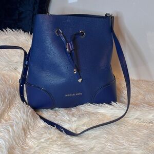 Michael Kors Navy Leather Shoulder Bag